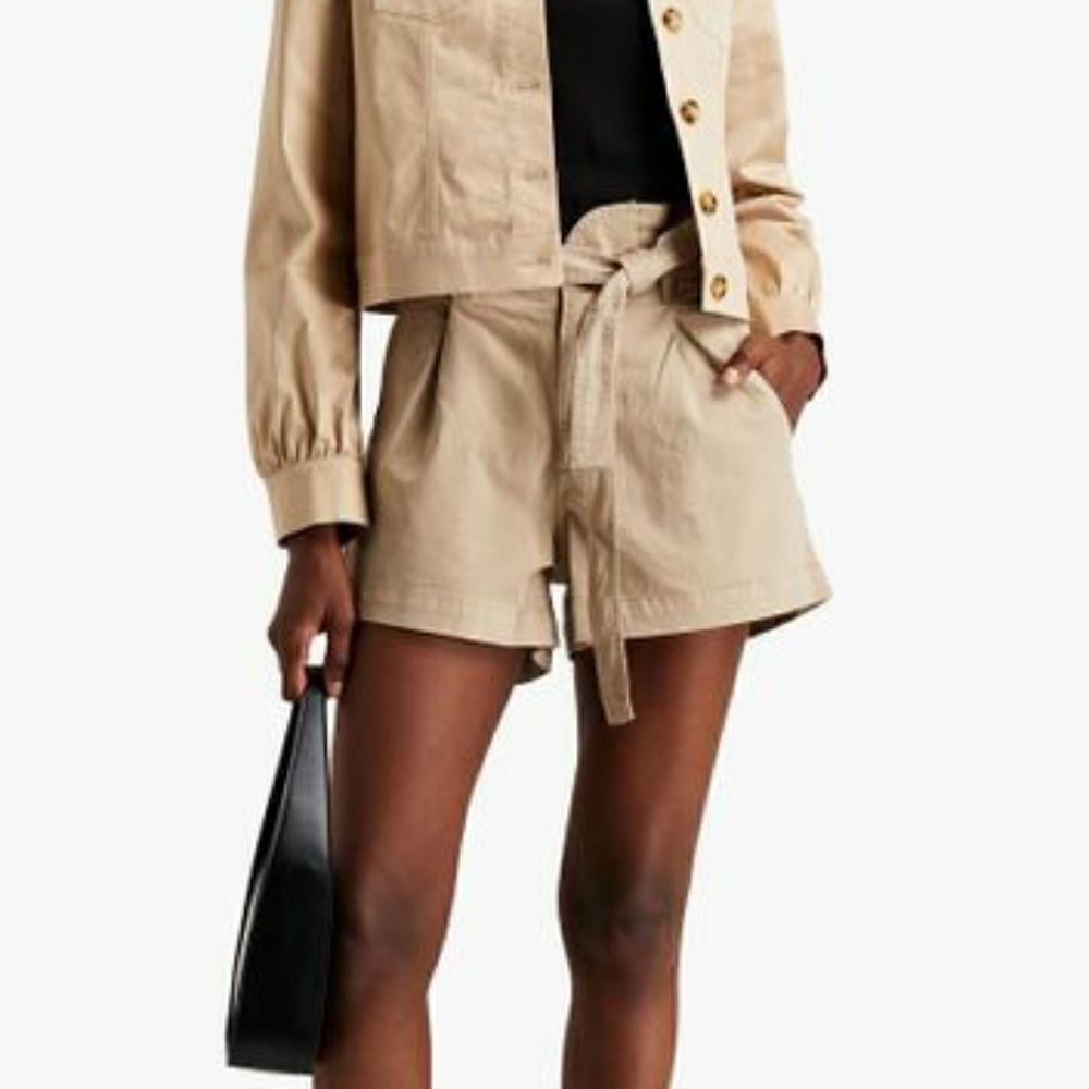DL1961 Camile Paperbag Belted Khaki Shorts Size 30 NWT